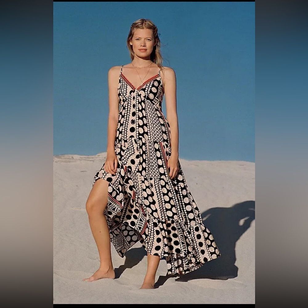 ANTHROPOLOGIE Verb Penelope Tiered Ruffle Maxi Dress
